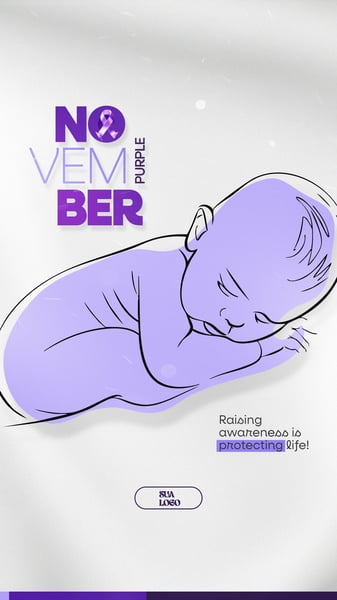 PURPLE NOVEMBER PREMATURITY AWARENESS MONTH SOCIAL MEDIA EDITABLE PSD 24