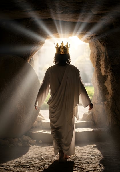 Ele vive Cristo ressuscitado saindo do túmulo 01