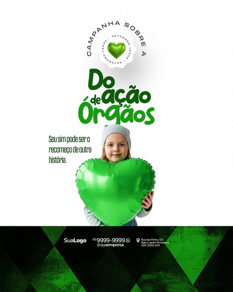 CAMPANHA SOBRE A DOAÇÃO DE ÓRGÃO SOCIAL MEDIA PSD EDITÁVEL 7