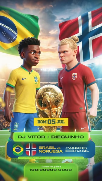 FLYER BRASIL X NORUEGA STORIES PSD EDITÁVEL