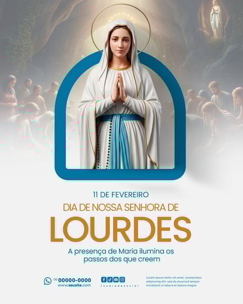 DIA DE NOSSA SENHORA DE LOURDES 11 DE FEVEREIRO SOCIAL MEDIA PSD EDITÁVEL 4