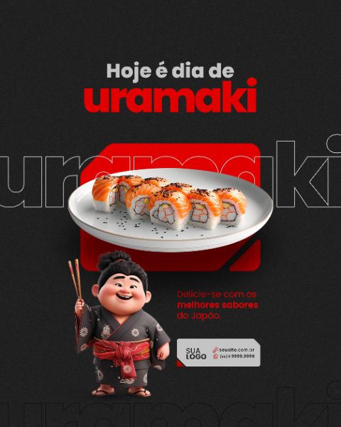 SOCIAL MEDIA - SUSHI - HOJE É DIA DE URAMAKI
