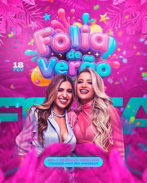 FLYER PARA EVENTOS FOLIA DE VERÃO FEED