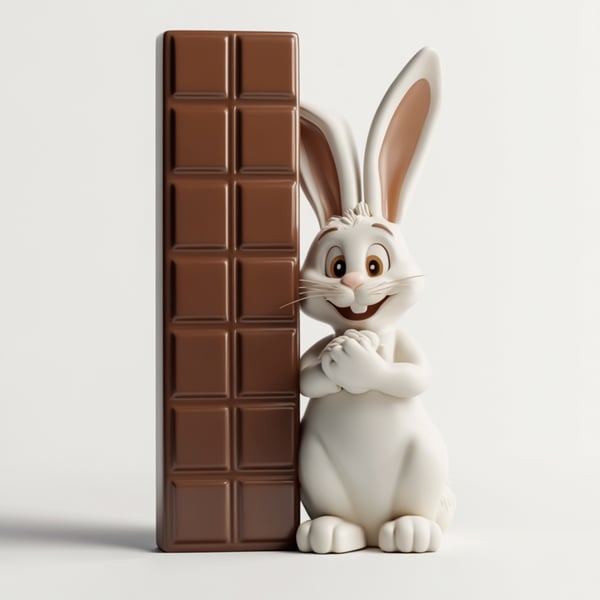 FIG BARRA DE CHOCOLATE COM COELHO BRANCO 3D (20)