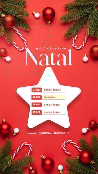 ATENÇÃO HORÁRIO ESPECIAL DE NATAL 3 ST