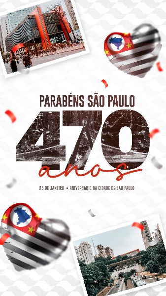 SOCIAL MEDIA ANIVERSÁRIO SÃO PAULO - PARABÉNS SAMPA