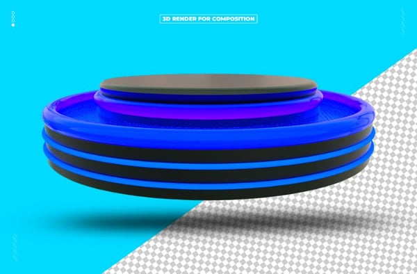3d rendered round podium