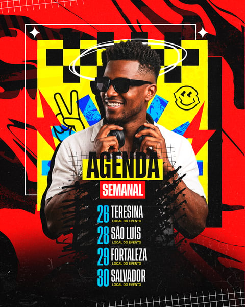 FLYER ARTISTAS E EVENTOS AGENDA SEMANAL DE SHOWS