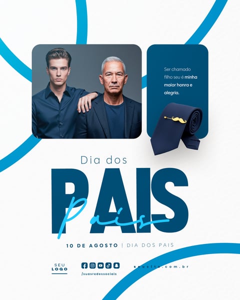 DIA DOS PAIS AGOSTO SOCIAL MEDIA POST EDITÁVEL FEED