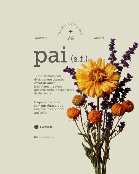 DIA DOS PAIS 10 DE AGOSTO SOCIAL MEDIA PSD EDITÁVEL