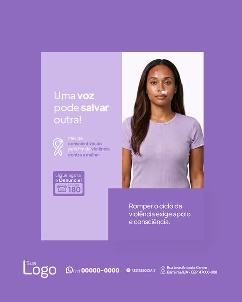 SOCIAL MEDIA CAMPANHA AGOSTO LILÁS PSD EDITÁVEL 2