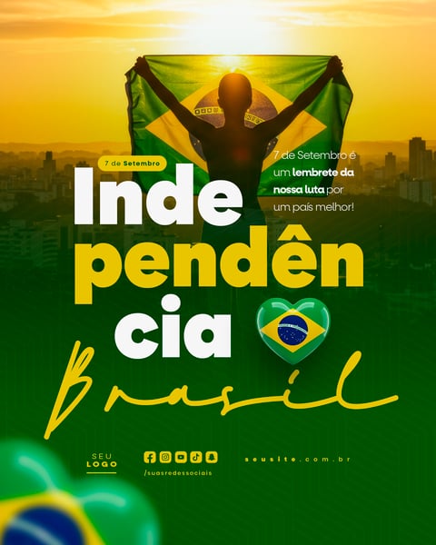 INDEPENDÊNCIA DO BRASIL 7 DE SETEMBRO FEED SOCIAL MEDIA EDITÁVEL