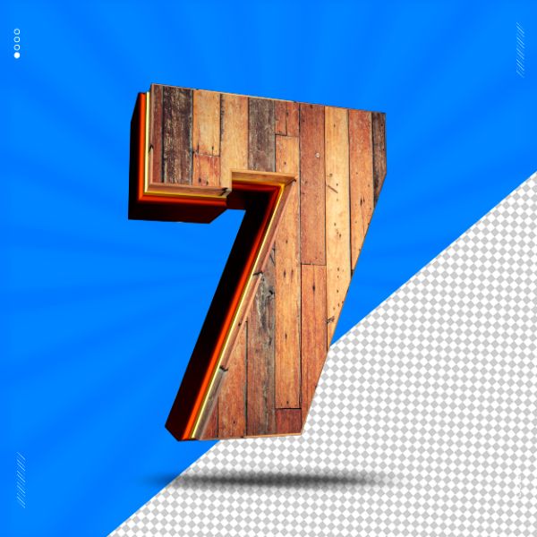 NÚMERO 3D MADEIRA PARA COMPOSIÇÃO