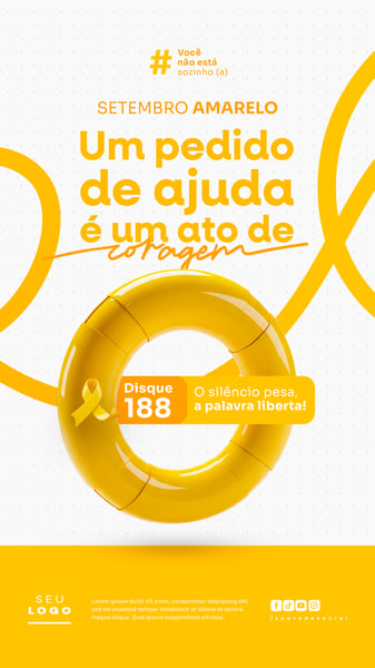SETEMBRO AMARELO CAMPANHA DE PREVENÇÃO AO SUICÍDIO SOCIAL MEDIA PSD EDITÁVEL STORY 5