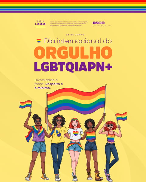 DIA INTERNACIONAL DO ORGULHO LGBT 28 DE JUNHO SOCIAL MEDIA FEED