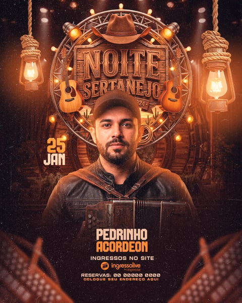 FLYERS PARA EVENTOS NOITE SERTANEJO FEED