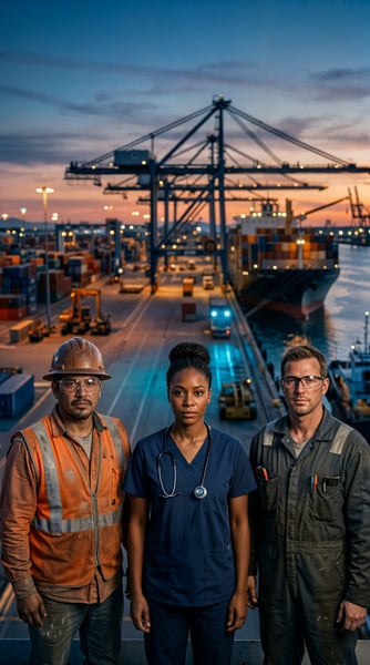 Trabalhadores de diferentes áreas dia do trabalho 13