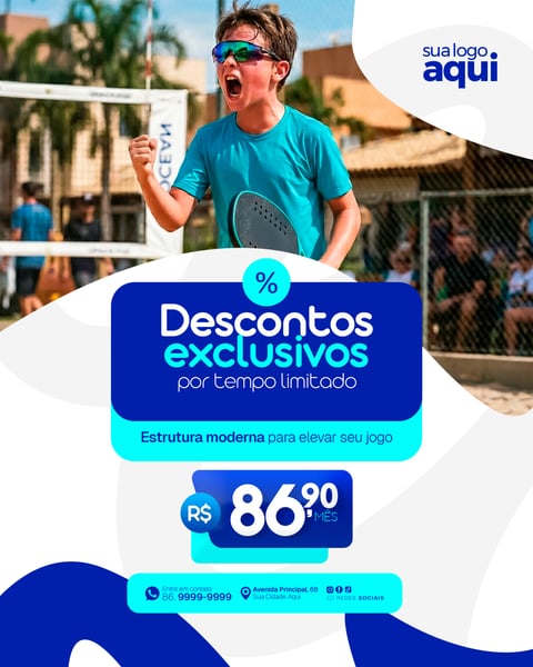 Social Media Beach Tennis PSD Editável