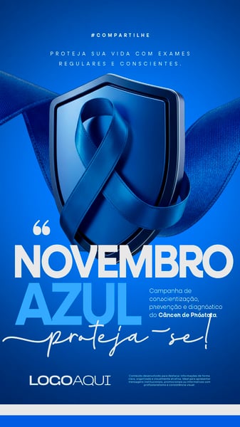 NOVEMBRO AZUL ESCUDO SAÚDE HOMEM II SOCIAL MEDIA FLYER PSD EDITÁVEL STORY