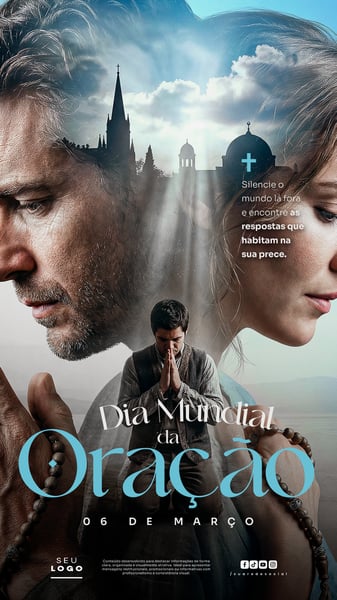 DIA MUNDIAL DA ORAÇÃO 06 DE MARÇO STORY SOCIAL MEDIA PSD EDITÁVEL 4