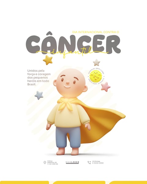 DIA INTERNACIONAL DE LUTA CONTRA O CÂNCER INFANTIL SOCIAL MEDIA PSD EDITÁVEL 2