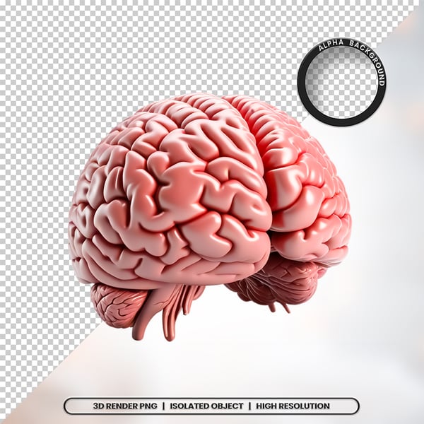 3D RENDER CÉREBRO NEUROCIÊNCIA ELEMENTO ÍCONE PSD PNG