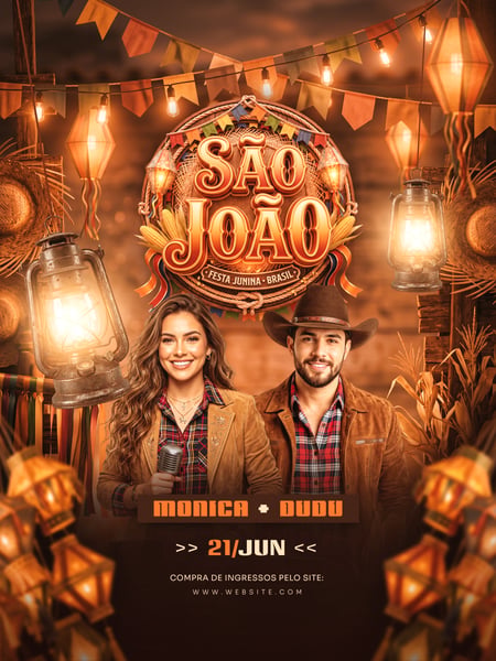 FLYER SÃO JOÃO FESTA JUNINA PSD TEMPLATE