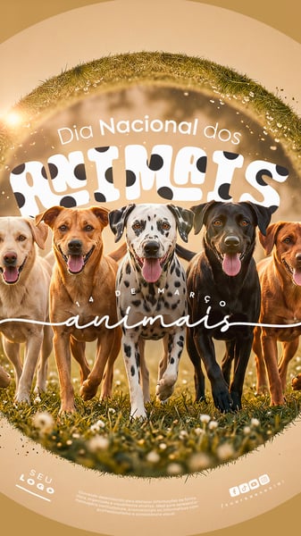 DIA NACIONAL DOS ANIMAIS 14 DE MARÇO STORY SOCIAL MEDIA PSD EDITÁVEL 2