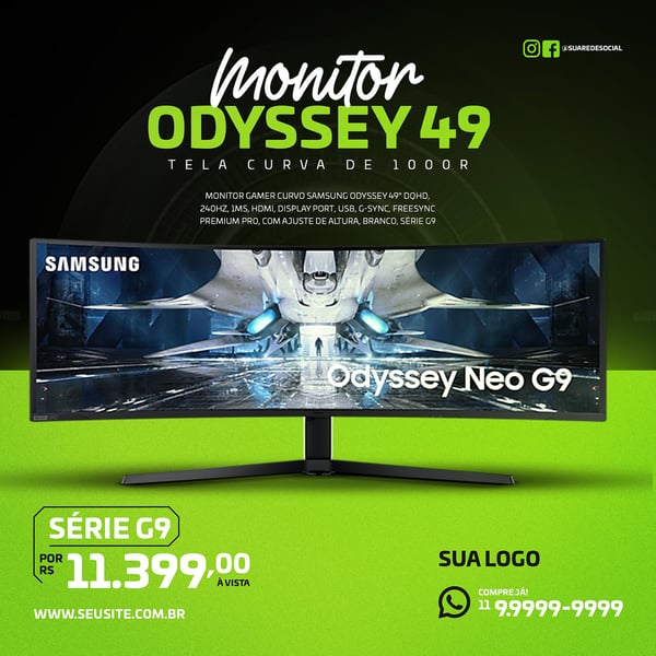 POST LOJA ONLINE GAMER MONITOR ODYSSEY FEED