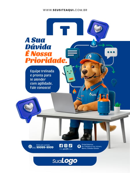 POST FEED DISTRIBUIDORA DE GÁS SOCIAL MEDIA PSD EDITÁVEL TEMPLATE 06