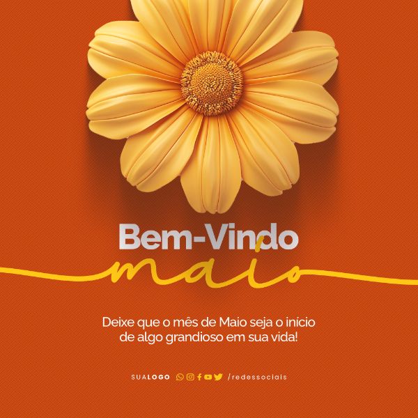 SOCIAL MEDIA - BEM VINDO MAIO - ALGO GRANDIOSO NA SUA VIDA