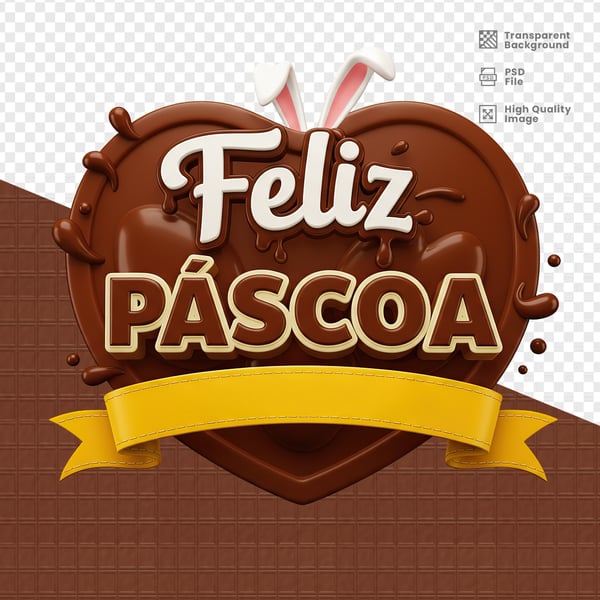 SELO 3D PARA PÁSCOA PSD EDITÁVEL