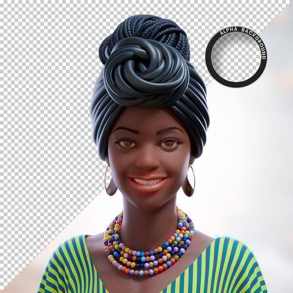 MULHER NEGRA AFRO ELEMENTO PSD PNG 10