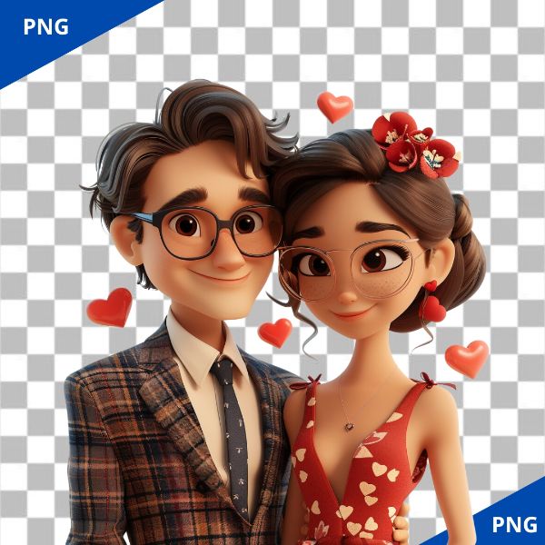 CASAL DE NAMORADOS  3D
