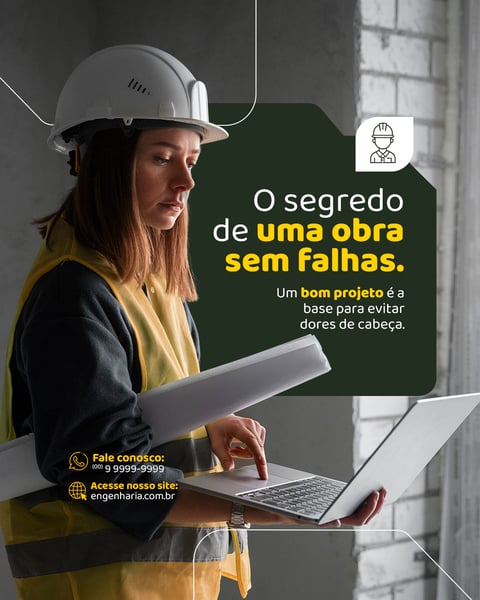 ENGENHARIA PROJETO SOCIAL MEDIA FEED PSD EDITÁVEL