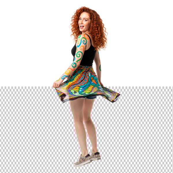 MULHER RUIVA COM ROUPA DE CARNAVAL EM PNG