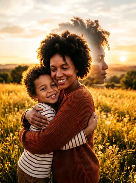Mãe com o seu filho abraçados 05
