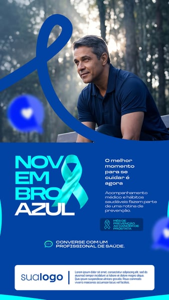 NOVEMBRO AZUL MÊS DE COMBATE AO CÂNCER DE PRÓSTATA SOCIAL MEDIA STORIES PSD EDITÁVEL 3