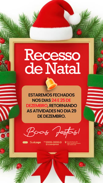 STORY COMUNICADO DE NATAL RECESSO SOCIA MEDIA (8) PSD EDITÁVEL