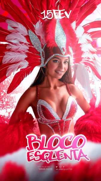 FLYER BLOCO ESQUENTA CARNAVAL STORY