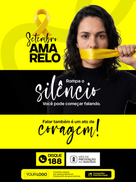 SETEMBRO AMARELO MÊS DE PREVENÇÃO AO SUICÍDIO SOCIAL MEDIA PSD EDITÁVEL 12