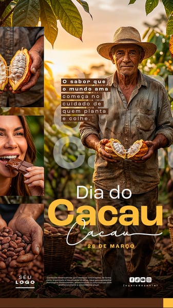 DIA DO CACAU 26 DE MARÇO STORY SOCIAL MEDIA PSD EDITÁVEL 1