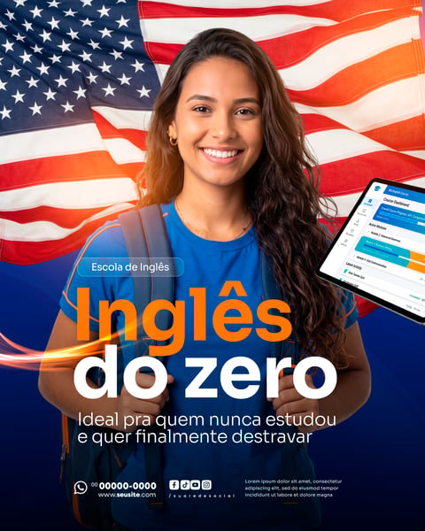 ESCOLA DE INGLÊS SOCIAL MEDIA PSD EDITÁVEL 2