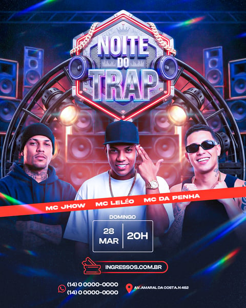 FLYER PARA EVENTO NOITE DO TRAP PSD EDITÁVEL