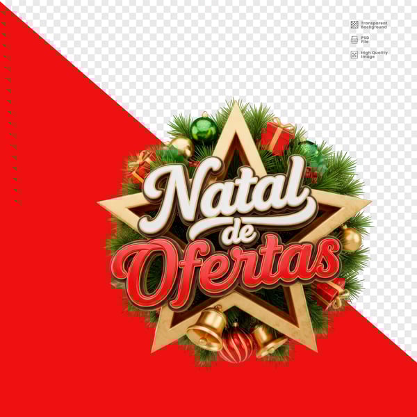 SELO 3D NATAL DE OFERTAS PSD EDITÁVEL 2