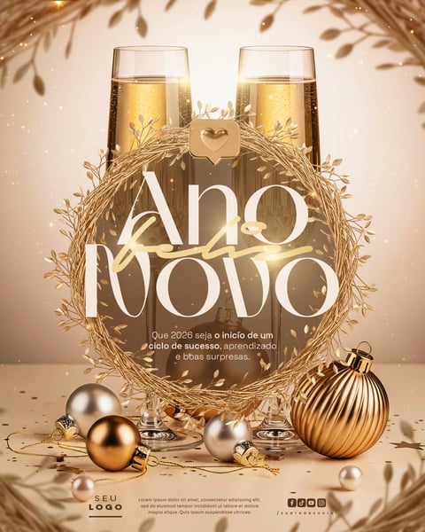 ANO NOVO FELIZ 2026 SOCIAL MEDIA PSD EDITÁVEL 5