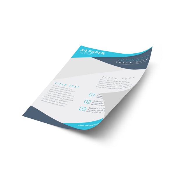 FOLHA DE PAPEL A4 PSD EDITÁVEL MOCKUP