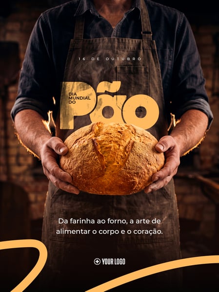 DIA MUNDIAL DO PÃO PADARIA ARTESANAL SOCIAL MEDIA FLYER PSD EDITÁVEL