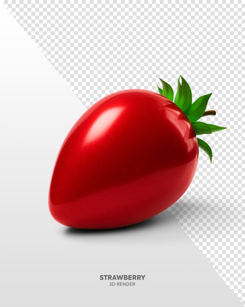 Morango do amor elemento 3d isolado