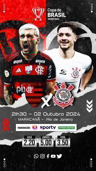 FLYER ESPORTIVO COPA DO BRASIL FLAMENGO vs CORINTHIANS